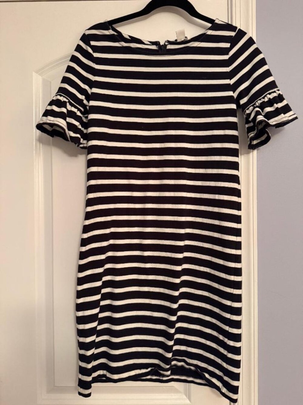 J.Crew Black & White Striped Knit Dress XS Preppy